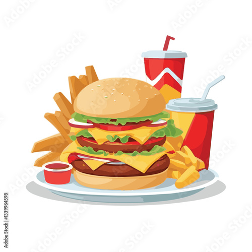 fastfood, fast, snack, meal, food, lunch, burger, dinner, background, delicious, meat, american, menu, unhealthy, restaurant, isolated, cheeseburger, junk, set, hamburger, fat, sandwich, tasty, eat, c