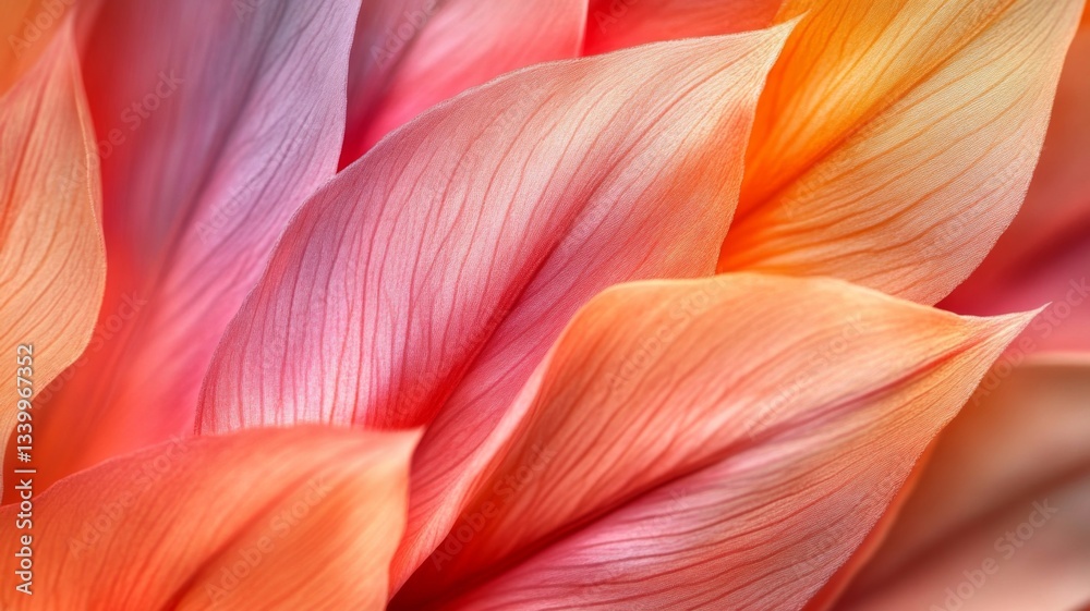 Delicate Flower Petals in Soft Orange and Pink Hues