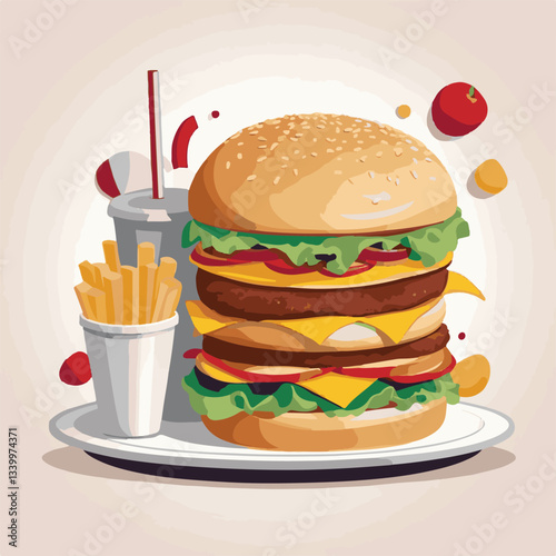 fastfood, fast, snack, meal, food, lunch, burger, dinner, background, delicious, meat, american, menu, unhealthy, restaurant, isolated, cheeseburger, junk, set, hamburger, fat, sandwich, tasty, eat, c