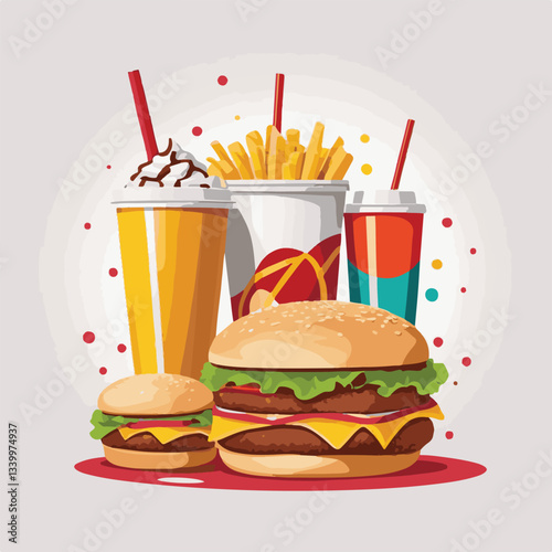 fastfood, fast, snack, meal, food, lunch, burger, dinner, background, delicious, meat, american, menu, unhealthy, restaurant, isolated, cheeseburger, junk, set, hamburger, fat, sandwich, tasty, eat, c