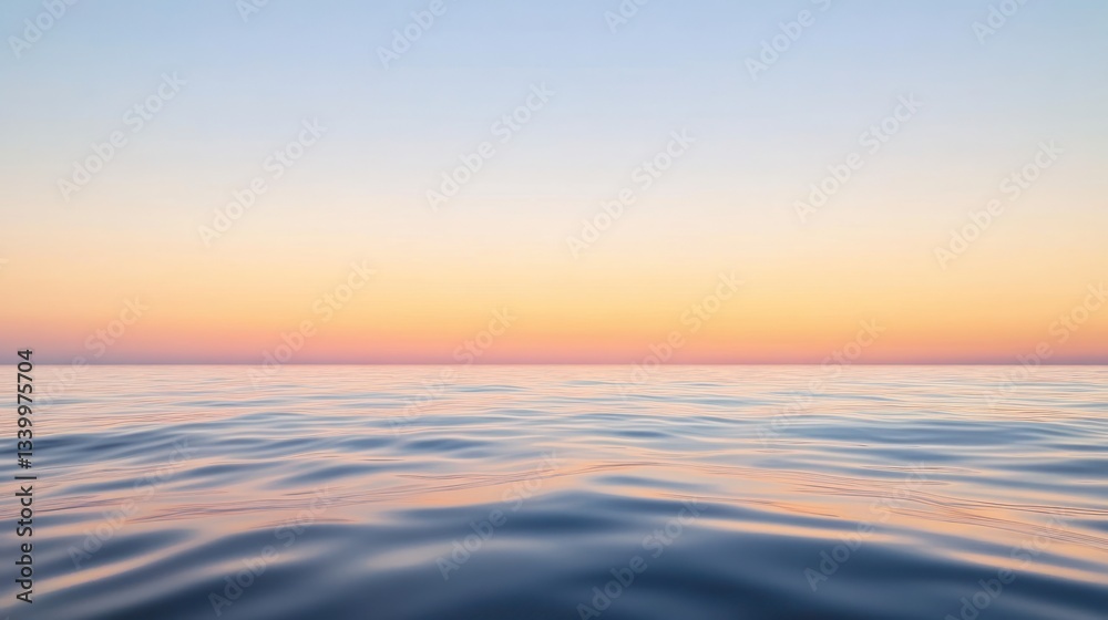 Obraz premium Serene Sunset over Calm Ocean Waters