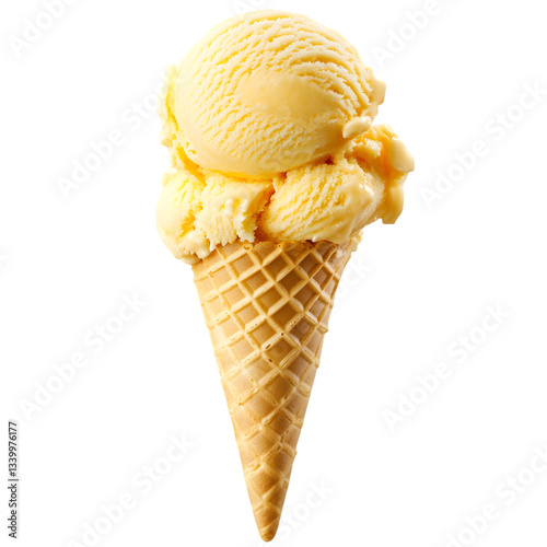 Wallpaper Mural Mango or banana ice cream in a sugar cone on clear transparent background png cut out Torontodigital.ca