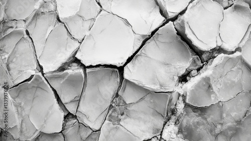 Cracked ice surface texture abstract monochrome