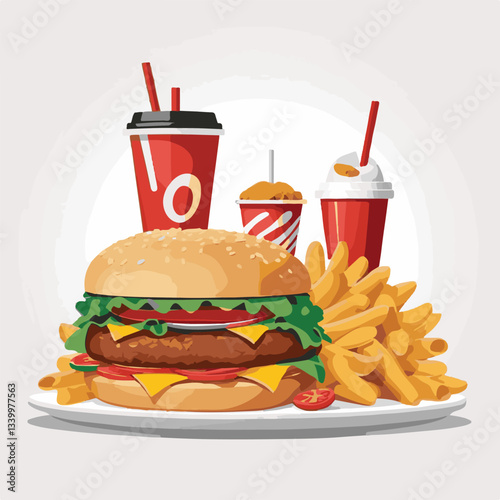 fastfood, fast, snack, meal, food, lunch, burger, dinner, background, delicious, meat, american, menu, unhealthy, restaurant, isolated, cheeseburger, junk, set, hamburger, fat, sandwich, tasty, eat, c