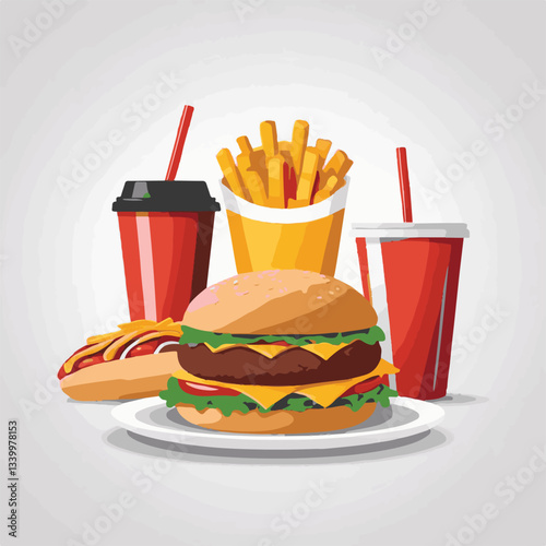 fastfood, fast, snack, meal, food, lunch, burger, dinner, background, delicious, meat, american, menu, unhealthy, restaurant, isolated, cheeseburger, junk, set, hamburger, fat, sandwich, tasty, eat, c