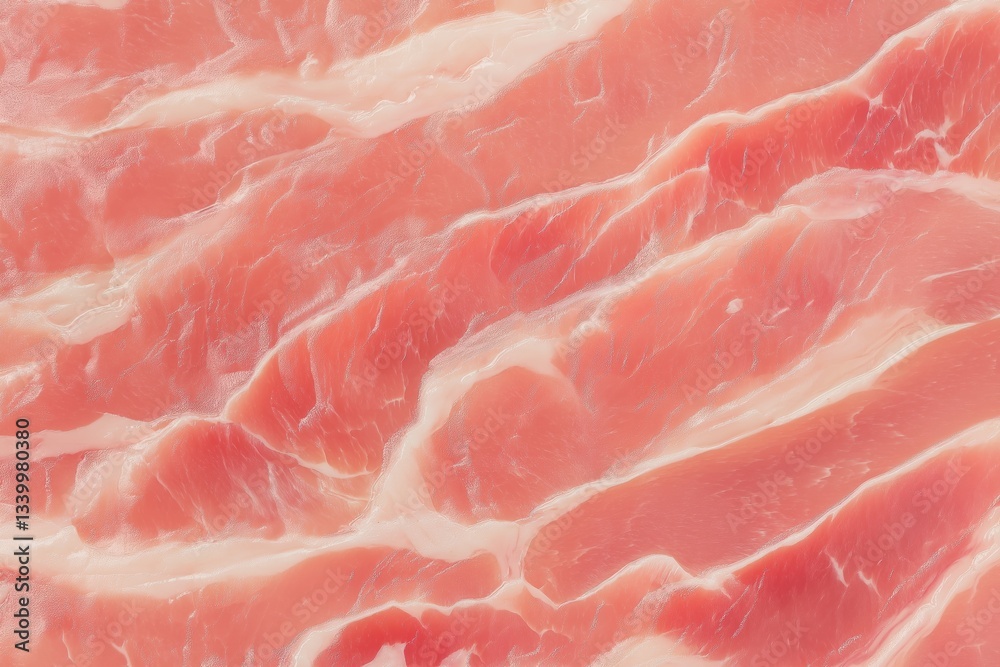 Thinly sliced raw pork with marbled fat pattern Thinly sliced raw pork with marbled fat pattern