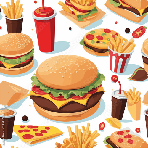 fastfood, fast, snack, meal, food, lunch, burger, dinner, background, delicious, meat, american, menu, unhealthy, restaurant, isolated, cheeseburger, junk, set, hamburger, fat, sandwich, tasty, eat, c