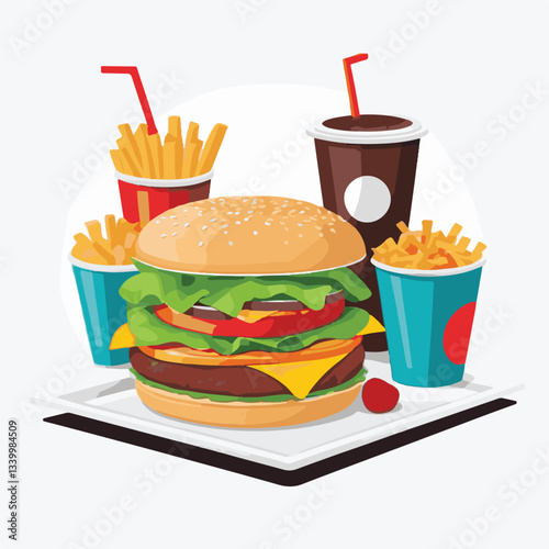fastfood, fast, snack, meal, food, lunch, burger, dinner, background, delicious, meat, american, menu, unhealthy, restaurant, isolated, cheeseburger, junk, set, hamburger, fat, sandwich, tasty, eat, c