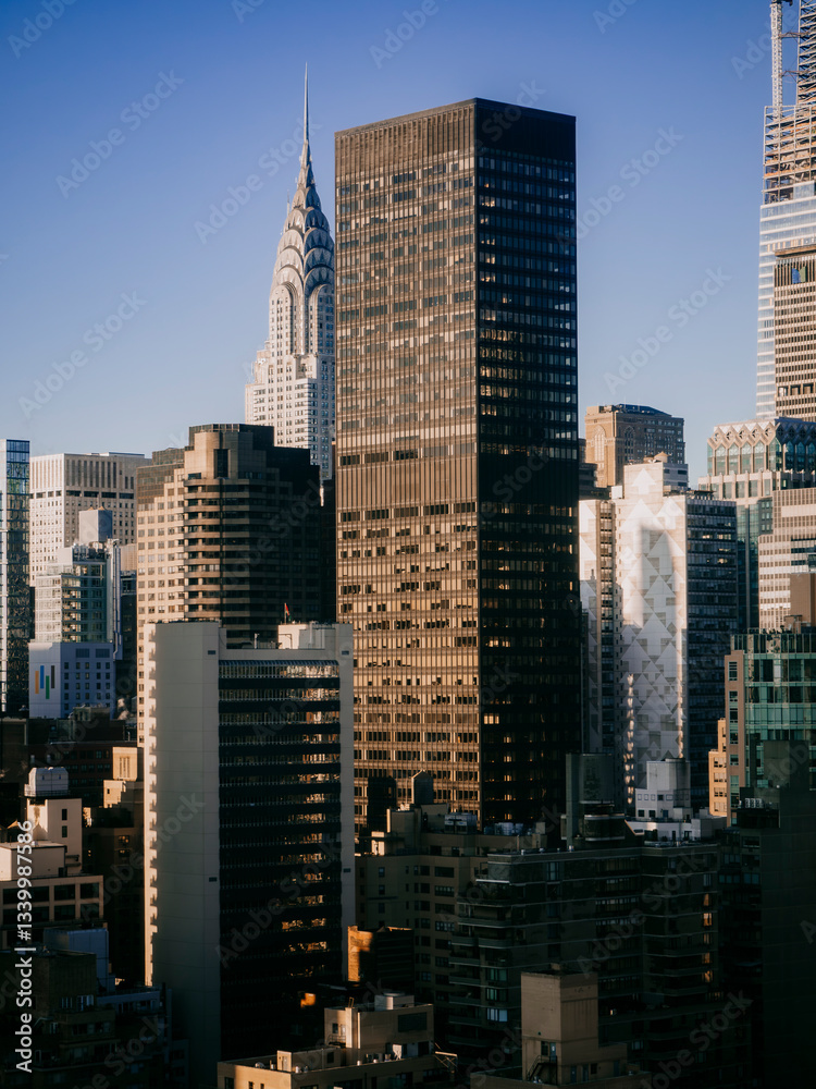 Fototapeta premium Cityscape with skyscraper views from Midtown Manhattan