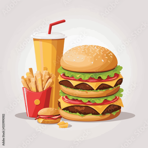 fastfood, fast, snack, meal, food, lunch, burger, dinner, background, delicious, meat, american, menu, unhealthy, restaurant, isolated, cheeseburger, junk, set, hamburger, fat, sandwich, tasty, eat, c