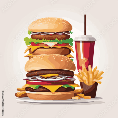 fastfood, fast, snack, meal, food, lunch, burger, dinner, background, delicious, meat, american, menu, unhealthy, restaurant, isolated, cheeseburger, junk, set, hamburger, fat, sandwich, tasty, eat, c