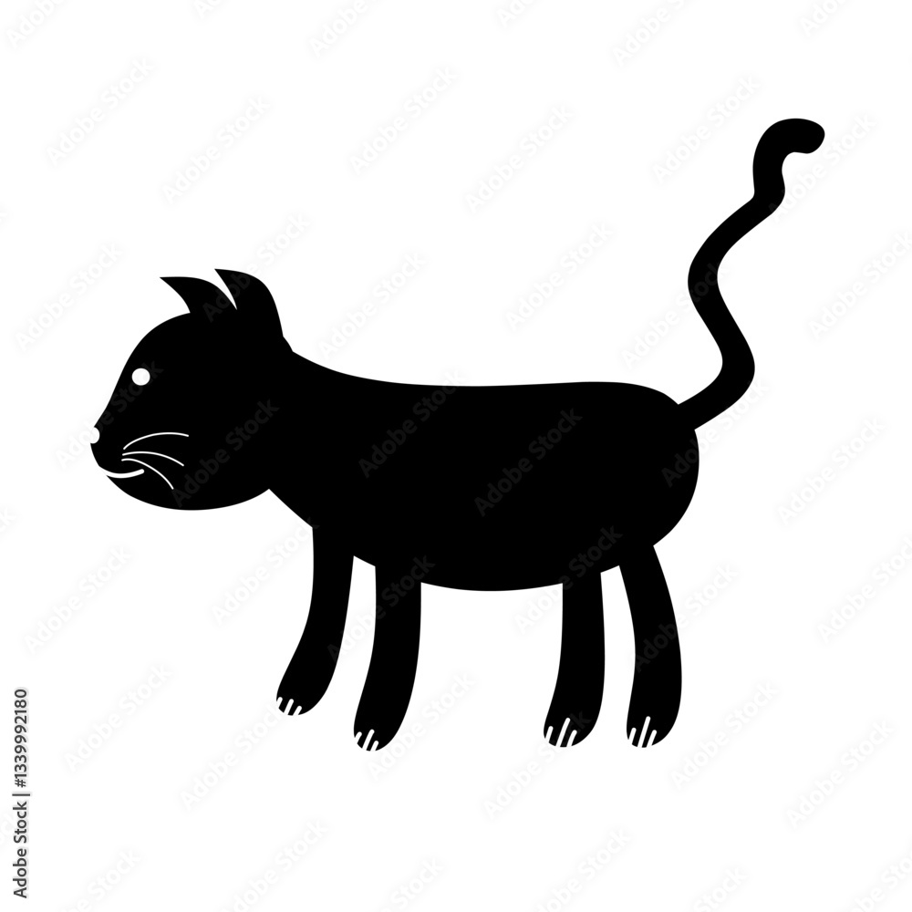 Fototapeta premium Mysterious Black Cat Vector Illustration Design