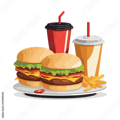 fastfood, fast, snack, meal, food, lunch, burger, dinner, background, delicious, meat, american, menu, unhealthy, restaurant, isolated, cheeseburger, junk, set, hamburger, fat, sandwich, tasty, eat, c