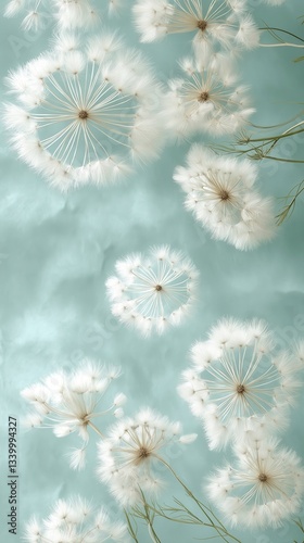 Delicate Floral Design: Ethereal Botanical Art with Poppy Petal Details