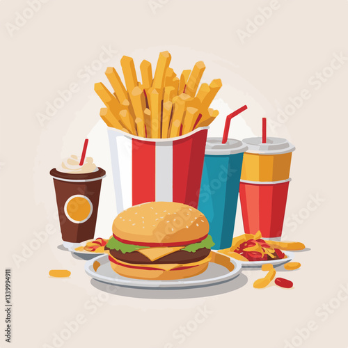 fastfood, fast, snack, meal, food, lunch, burger, dinner, background, delicious, meat, american, menu, unhealthy, restaurant, isolated, cheeseburger, junk, set, hamburger, fat, sandwich, tasty, eat, c