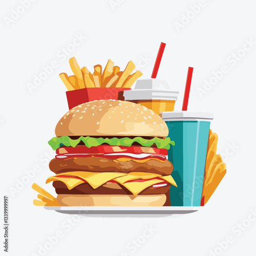 fastfood, fast, snack, meal, food, lunch, burger, dinner, background, delicious, meat, american, menu, unhealthy, restaurant, isolated, cheeseburger, junk, set, hamburger, fat, sandwich, tasty, eat, c