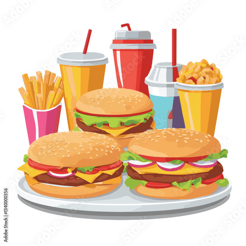 fastfood, fast, snack, meal, food, lunch, burger, dinner, background, delicious, meat, american, menu, unhealthy, restaurant, isolated, cheeseburger, junk, set, hamburger, fat, sandwich, tasty, eat, c