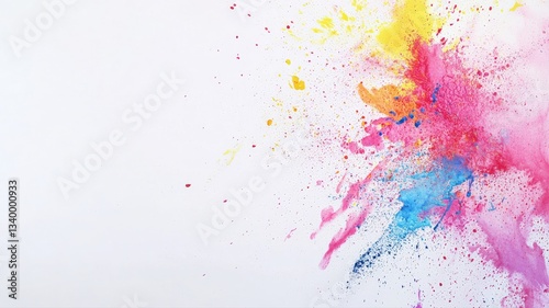 Simple white background with elegant pastel Holi splashes, minimal and festive, perfect for banners, flyers, greeting cards, seasonal designs, and text-friendly layouts.