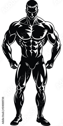 bodybuilder black silhouette