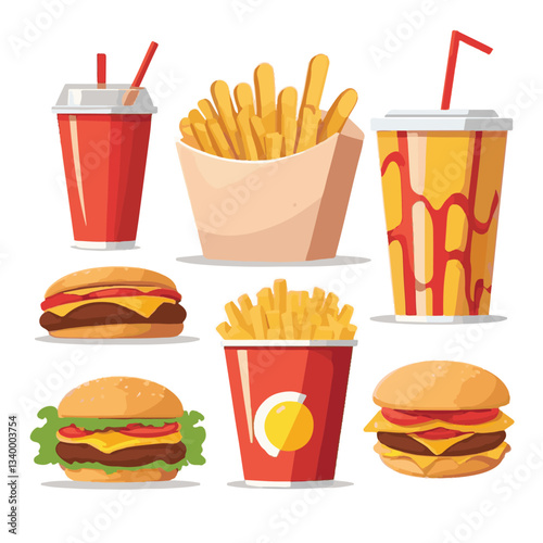 fastfood, fast, snack, meal, food, lunch, burger, dinner, background, delicious, meat, american, menu, unhealthy, restaurant, isolated, cheeseburger, junk, set, hamburger, fat, sandwich, tasty, eat, c
