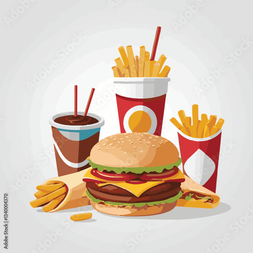 fastfood, fast, snack, meal, food, lunch, burger, dinner, background, delicious, meat, american, menu, unhealthy, restaurant, isolated, cheeseburger, junk, set, hamburger, fat, sandwich, tasty, eat, c