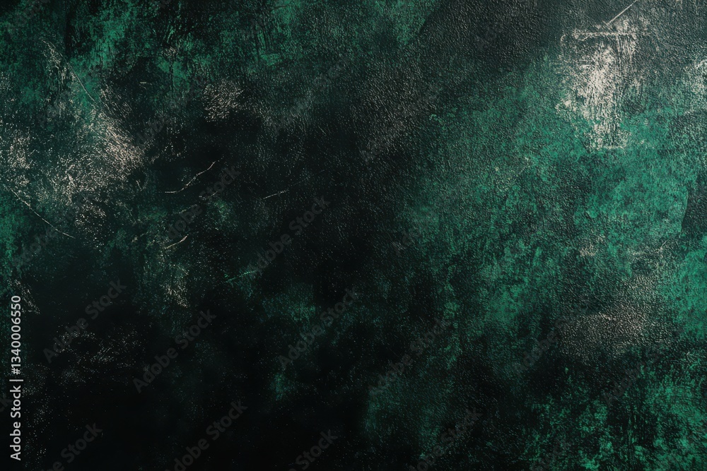 Fototapeta premium Dark grainy background with black green and gray abstract noise texture for banner