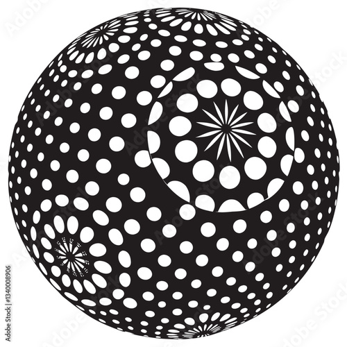 Dotted halftone 3d sphere. Striped, dotted and checkered 3d spheres, abstract sphere balls. Minimalistic halftone spherical isolated vector symbols