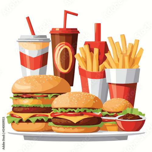 fastfood, fast, snack, meal, food, lunch, burger, dinner, background, delicious, meat, american, menu, unhealthy, restaurant, isolated, cheeseburger, junk, set, hamburger, fat, sandwich, tasty, eat, c