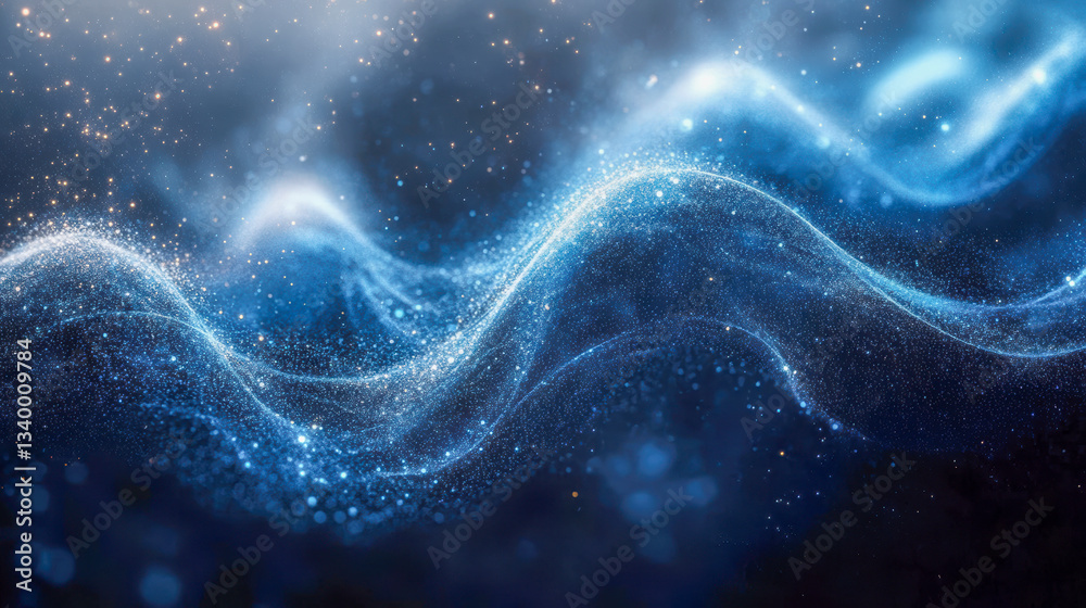 Swirling streams of light particles creating mesmerizing patterns in a cosmic landscape Swirling streams of light particles creating mesmerizing patterns in a cosmic landscape