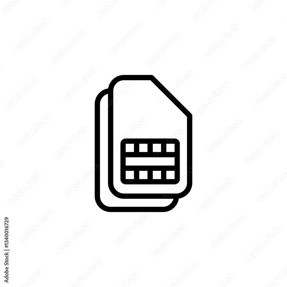 Sim card icon logo design. dual sim card sign and symbol Sim card icon logo design. dual sim card sign and symbol