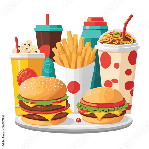fastfood, fast, snack, meal, food, lunch, burger, dinner, background, delicious, meat, american, menu, unhealthy, restaurant, isolated, cheeseburger, junk, set, hamburger, fat, sandwich, tasty, eat, c