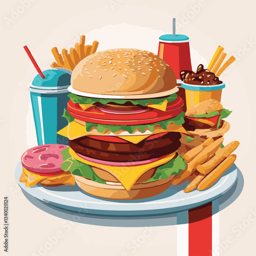 fastfood, fast, snack, meal, food, lunch, burger, dinner, background, delicious, meat, american, menu, unhealthy, restaurant, isolated, cheeseburger, junk, set, hamburger, fat, sandwich, tasty, eat, c