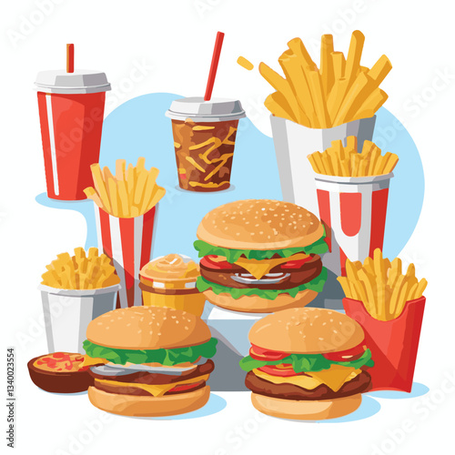 fastfood, fast, snack, meal, food, lunch, burger, dinner, background, delicious, meat, american, menu, unhealthy, restaurant, isolated, cheeseburger, junk, set, hamburger, fat, sandwich, tasty, eat, c