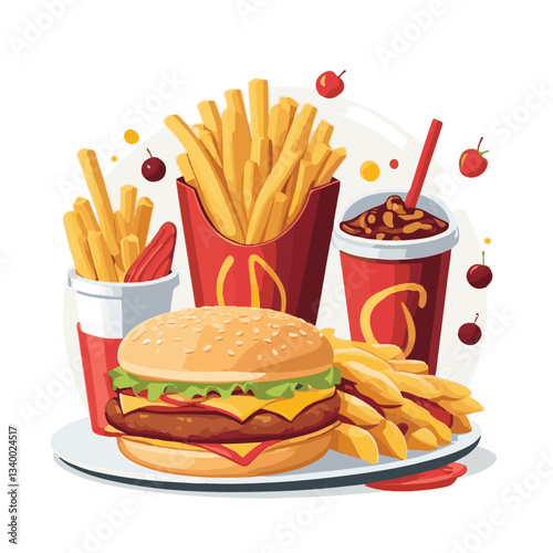 fastfood, fast, snack, meal, food, lunch, burger, dinner, background, delicious, meat, american, menu, unhealthy, restaurant, isolated, cheeseburger, junk, set, hamburger, fat, sandwich, tasty, eat, c