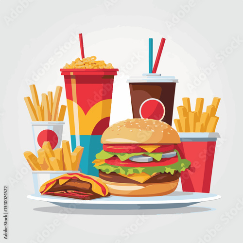 fastfood, fast, snack, meal, food, lunch, burger, dinner, background, delicious, meat, american, menu, unhealthy, restaurant, isolated, cheeseburger, junk, set, hamburger, fat, sandwich, tasty, eat, c