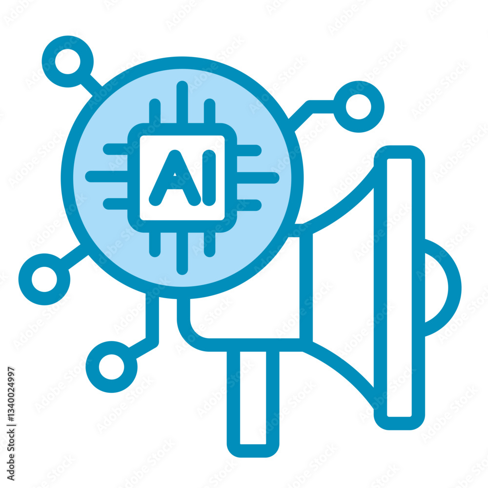 Ai-Powered Advertising Icon Element For Design Ai-Powered Advertising Icon Element For Design