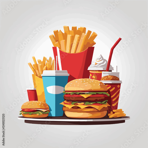 fastfood, fast, snack, meal, food, lunch, burger, dinner, background, delicious, meat, american, menu, unhealthy, restaurant, isolated, cheeseburger, junk, set, hamburger, fat, sandwich, tasty, eat, c