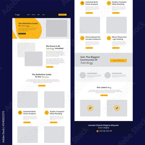 Astrology & Horoscope  email newsletter Marketing template Layout I Landing page UI