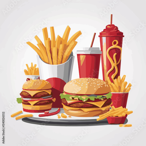 fastfood, fast, snack, meal, food, lunch, burger, dinner, background, delicious, meat, american, menu, unhealthy, restaurant, isolated, cheeseburger, junk, set, hamburger, fat, sandwich, tasty, eat, c
