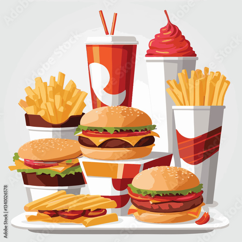 fastfood, fast, snack, meal, food, lunch, burger, dinner, background, delicious, meat, american, menu, unhealthy, restaurant, isolated, cheeseburger, junk, set, hamburger, fat, sandwich, tasty, eat, c