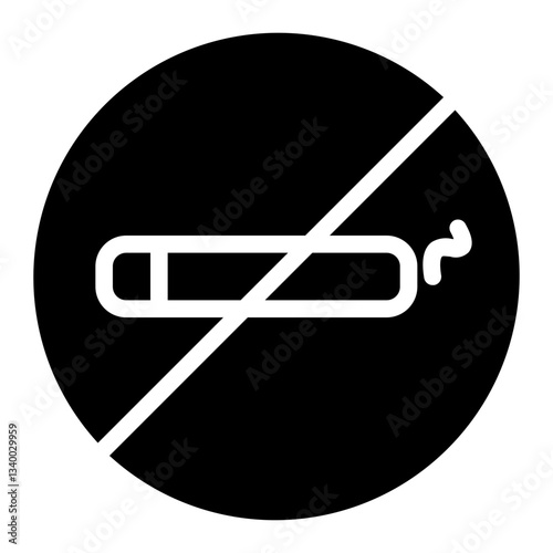 Museum No Smoking Glyph Icon