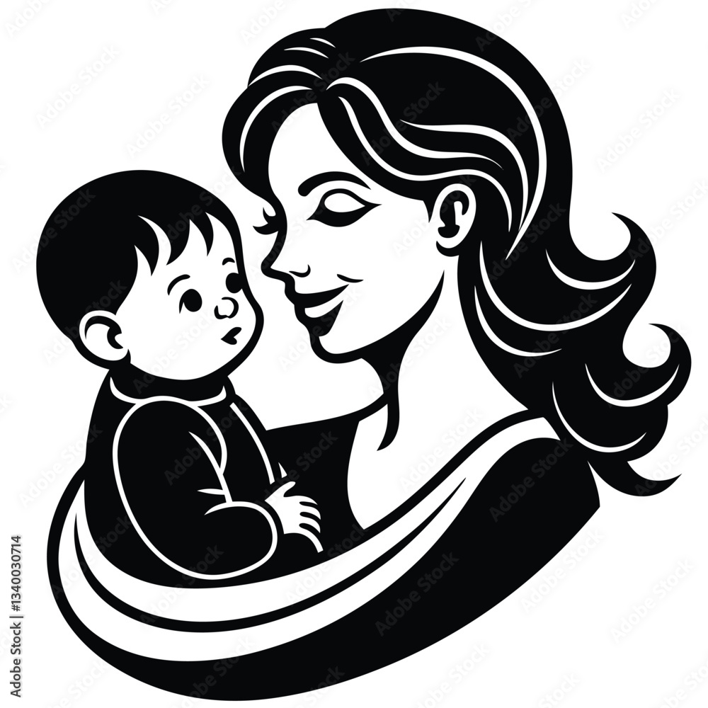 Silhouette mother and child Silhouette mother and child