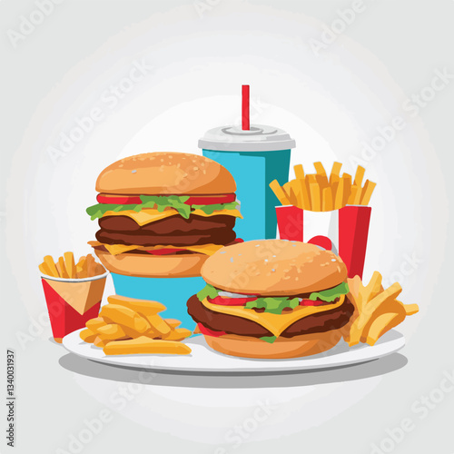 fastfood, fast, snack, meal, food, lunch, burger, dinner, background, delicious, meat, american, menu, unhealthy, restaurant, isolated, cheeseburger, junk, set, hamburger, fat, sandwich, tasty, eat, c