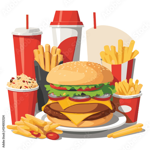 fastfood, fast, snack, meal, food, lunch, burger, dinner, background, delicious, meat, american, menu, unhealthy, restaurant, isolated, cheeseburger, junk, set, hamburger, fat, sandwich, tasty, eat, c