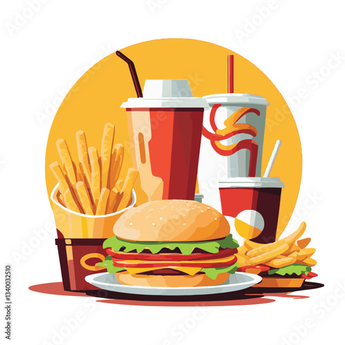 fastfood, fast, snack, meal, food, lunch, burger, dinner, background, delicious, meat, american, menu, unhealthy, restaurant, isolated, cheeseburger, junk, set, hamburger, fat, sandwich, tasty, eat, c