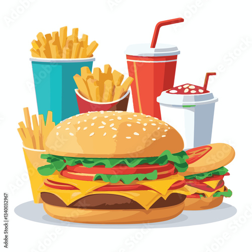 fastfood, fast, snack, meal, food, lunch, burger, dinner, background, delicious, meat, american, menu, unhealthy, restaurant, isolated, cheeseburger, junk, set, hamburger, fat, sandwich, tasty, eat, c