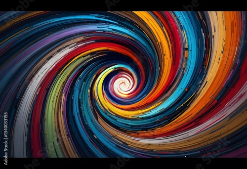 A swirling vortex of colors and chaotic lines, symbolizing overthinking and emotional overwhelm. The abstract movement represents racing thoughts, confusion, and mental distress.