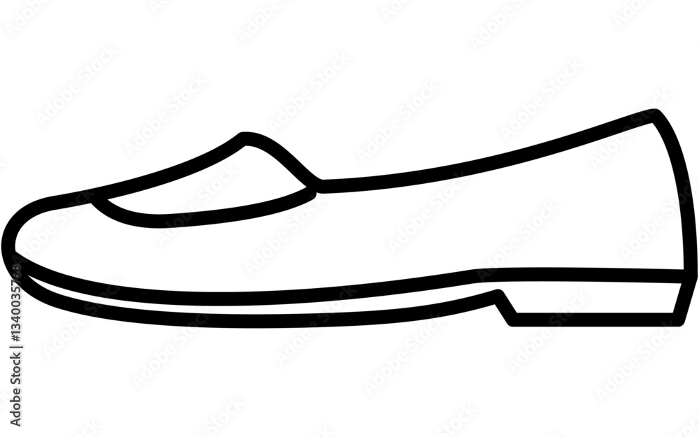 衣料品、パンプスのシンプルな白黒の線画アイコン