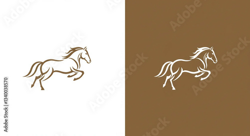 silhouette of a horse, designed as a sleek and modern logo.