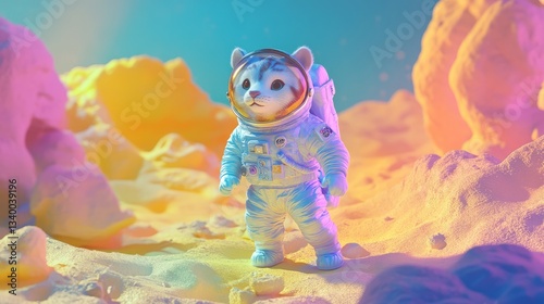 Space Pastel Blue Scene Right Empty Text Tiny Lunar